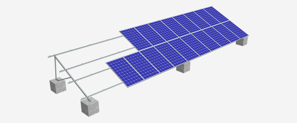 無底梁雙排太陽能三角支架系統 RMIV-2