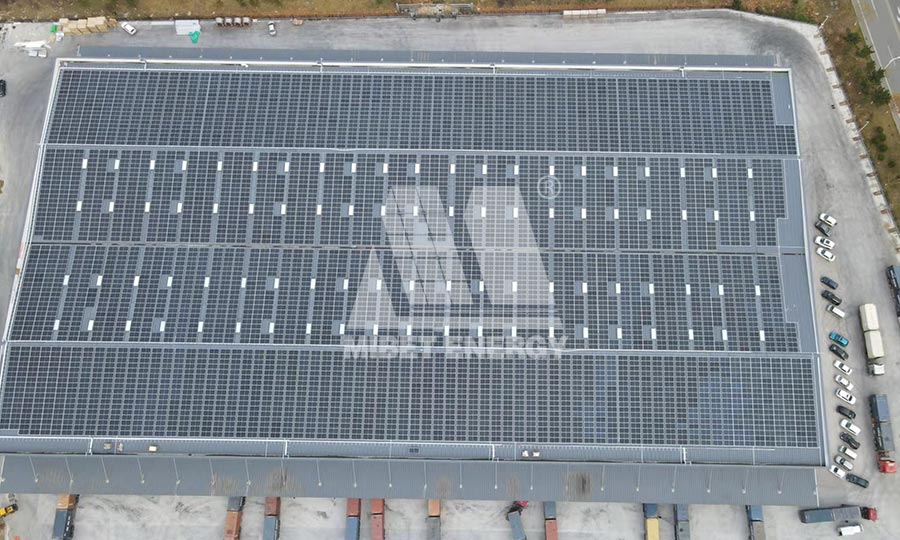 山東濟南彩鋼瓦屋頂光伏系統項目-2