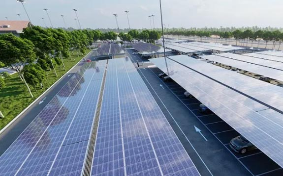 鋁制防水太陽能車棚支架系統