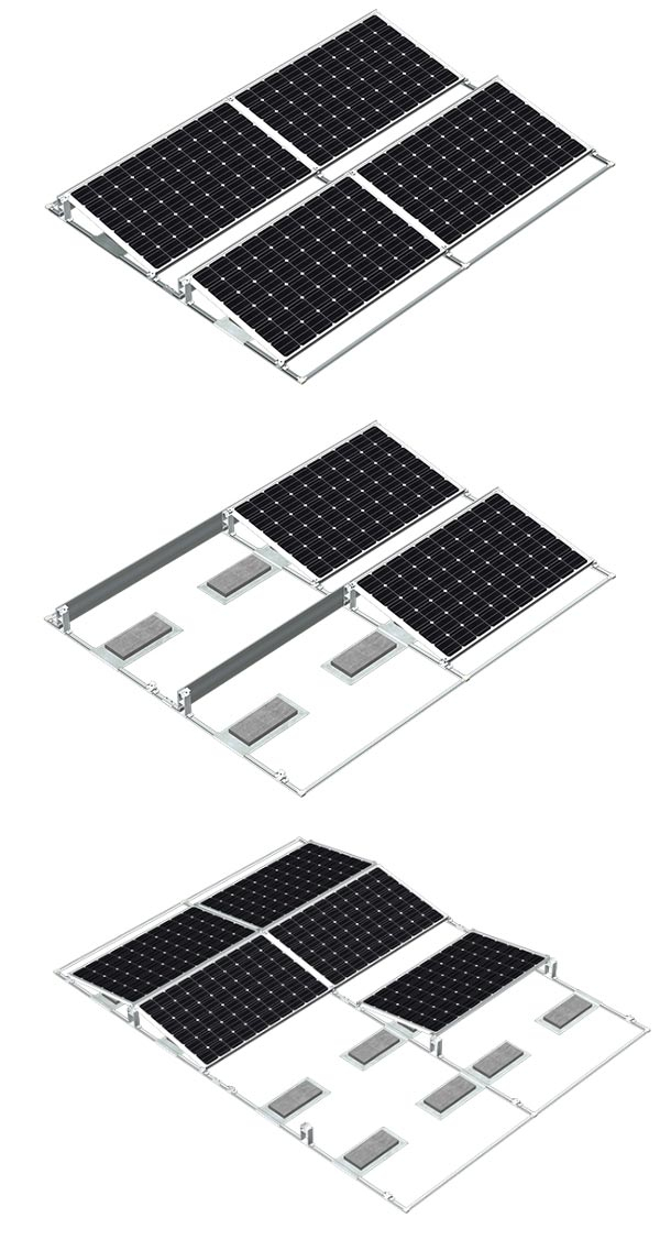 平屋頂光伏壓載支架系統-單雙向-3